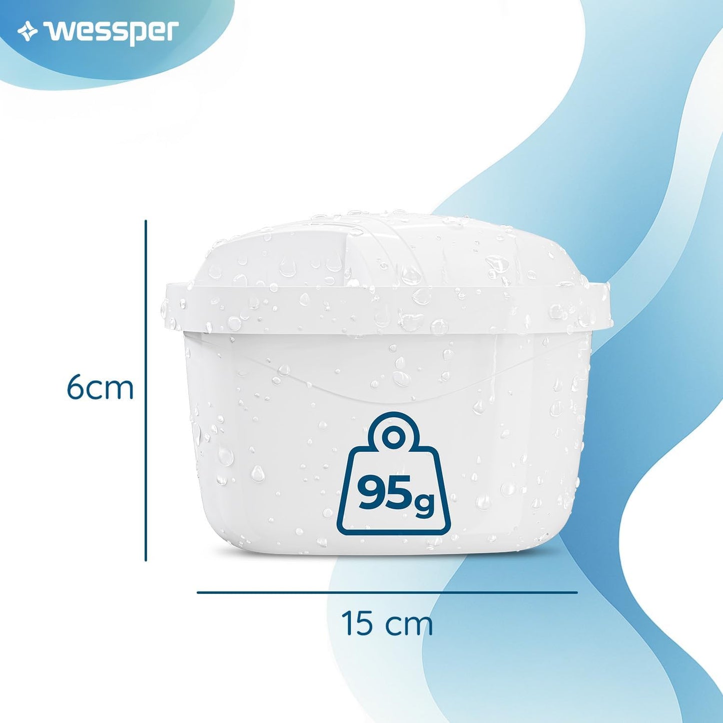 Wessper® AQUAMAX Hard Water Filter Cartridges, Compatible with BRITA Maxtra, Amazon Basics, PearlCo, Aqua Select